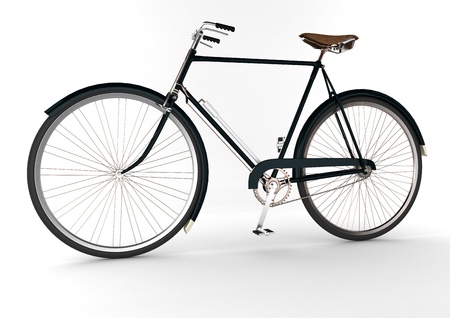 3d dark green bicycle on white blackgroundの写真素材