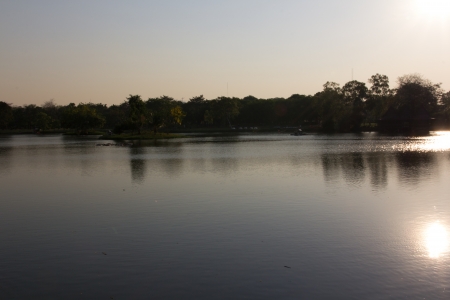 Park in eveningの写真素材