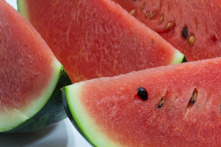 Slices of fresh watermelonの写真素材