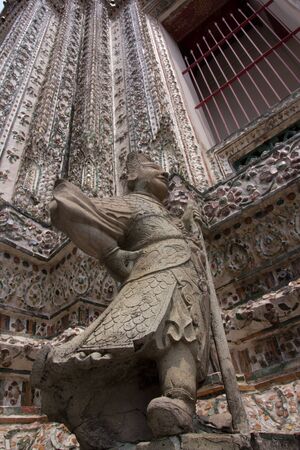 Detail of temple Wat Arun in Bangkok.の写真素材