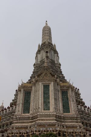 Detail of temple Wat Arun in Bangkok.の写真素材