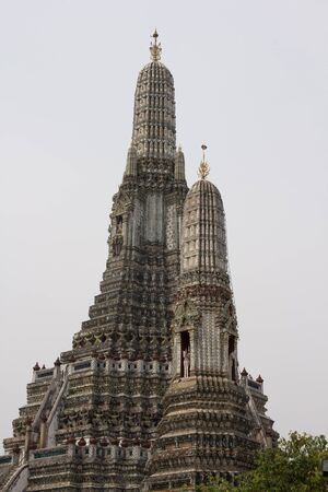 Detail of temple Wat Arun in Bangkok.の写真素材