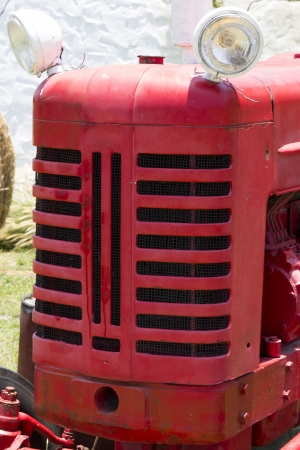 old red tractor の写真素材