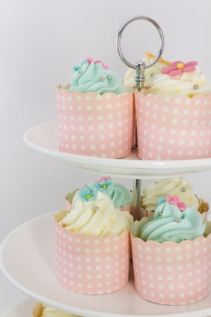 Cupcake on the cake standの写真素材