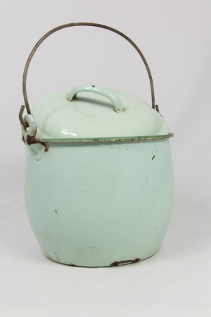 Vintage metal pot on white blackgroundの写真素材