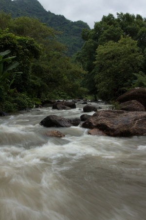 Waterfall in the forrest,Thailandの写真素材