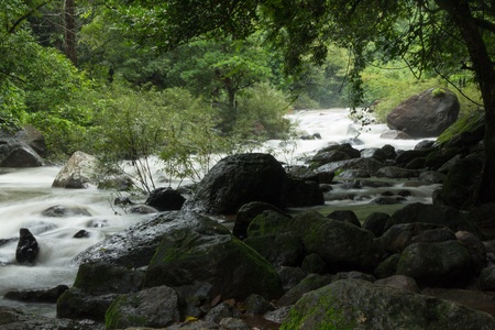 Waterfall in the forrest,Thailandの写真素材
