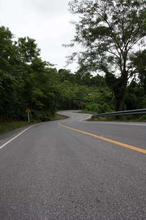 The road to big mountain in rainny day,Thailand.の写真素材
