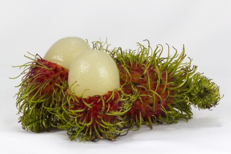 Rambutan on white backgroundの写真素材