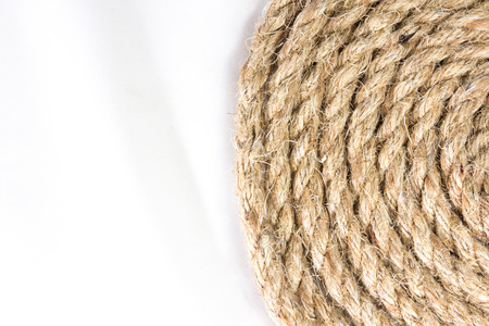 sisal rope isolated on white の写真素材