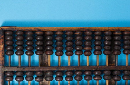 vintage abacus on blue の写真素材