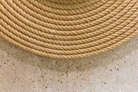 rope on concrete texture backgroundの写真素材