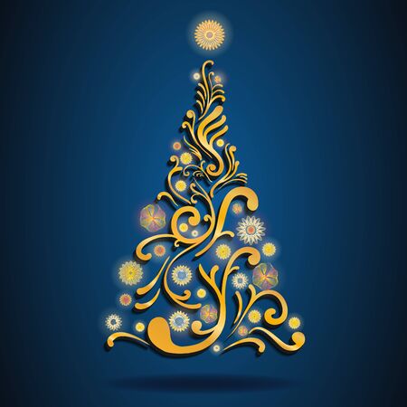 vector of abstract christmas treeのイラスト素材