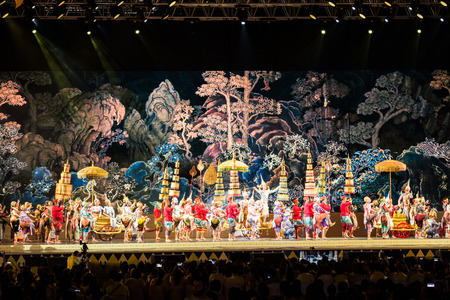 Bangkok, Thailand - December 13,2015:Outdoor performance of royal Khon ( Thai mask dance performance) in BIKE FOR DAD event to celebrate  birthday anniversary of his majesty of Thailand.のeditorial素材