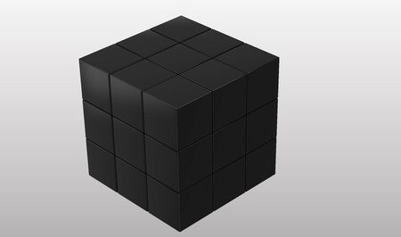 black cubic puzzle on gradient backgroundの写真素材