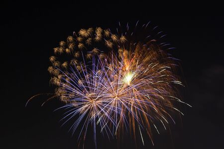 colorful fireworks in the nightの写真素材