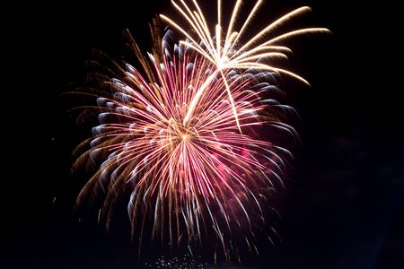 colorful fireworks in the nightの写真素材