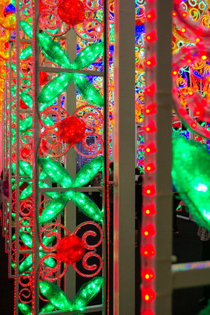 Bangkok, Thailand - January 26,2016 : The three-dimensional light exhibition in front of City Hall, will shine bright as the government 's New Year gift to citizens and tourists, Bangkok city,Thailand.のeditorial素材