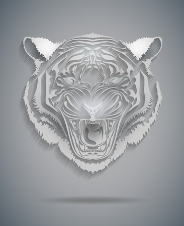 Vector illustration of a tiger head iconのイラスト素材