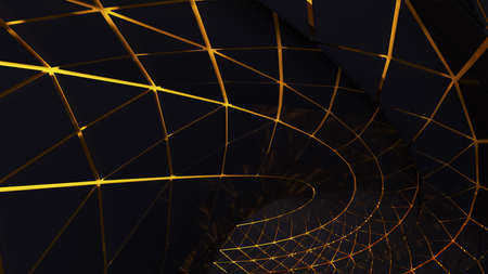 Abstract architecture curve of tunnel with light background. 3d Render Illustration