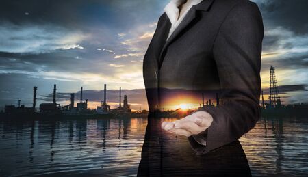 An energy industrial machine for petroleum against business and economy backgroundの写真素材