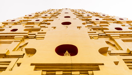 Golden pagoda at Wang Vivek Karam temple at Sangkhlaburi,Thailandの写真素材
