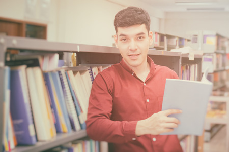 Student in the Library of University. selective focusの写真素材