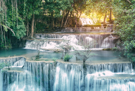 Huay Mae Kamin Waterfall in Kanchanaburi province,Thailand