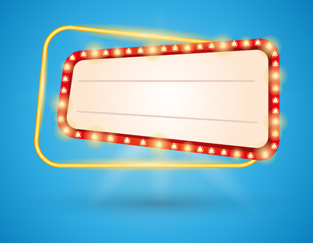 Retro banner cinema style with lights, vector  illustrationのイラスト素材