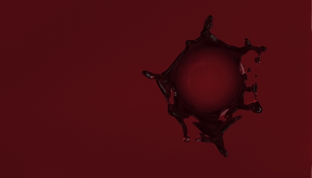 3d render of liquid red wine splash on white backgroundの写真素材