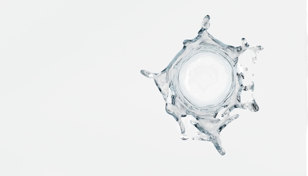 3d render of liquid water splash on white backgroundの写真素材