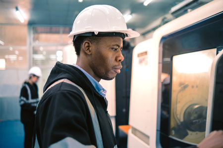 Engineering working in the robotics factory
