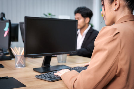 Business people discussing and brainstrom about work at meeting room and working in office.の写真素材