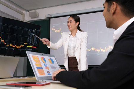 Business people discussing and brainstrom about work at meeting room and working in office.の写真素材