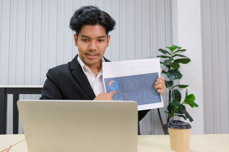 Business people meeting on line  in the office.の写真素材