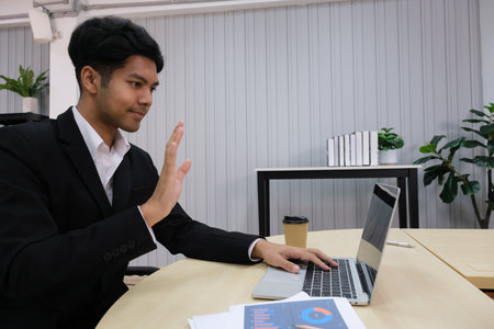 Business people meeting on line  in the office.の写真素材