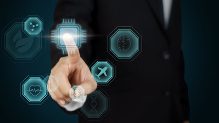 Business man checklist, Business man working with big data, businessman profressional working in...