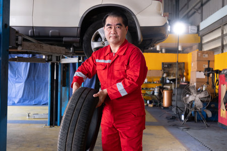 Mechanic maintanance and service car enginesの写真素材