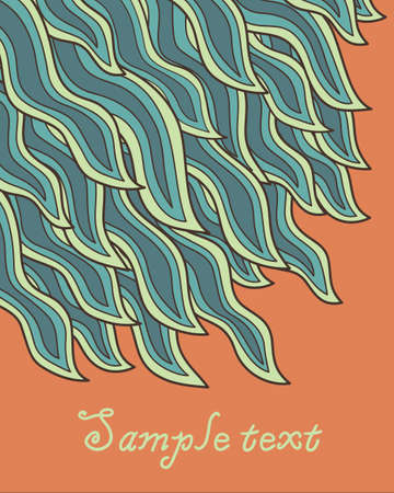 Card template with abstract hand-drawn wavesのイラスト素材