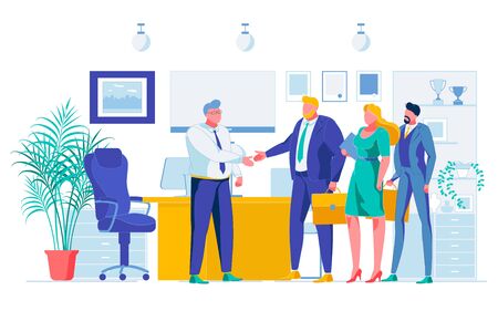 Business Partners Successful Negotiation Cartoonのイラスト素材