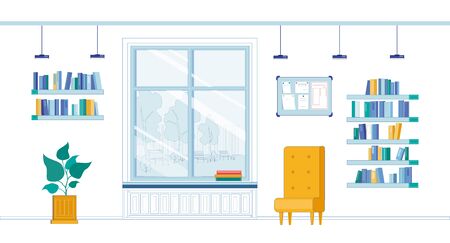 University Corridor for Students to Rest or Studyのイラスト素材