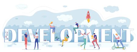 Business Growth Motivation Development Text Posterのイラスト素材