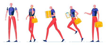Delivery Man Character Constructor, Old Person.のイラスト素材