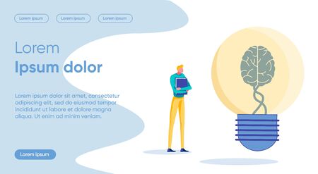 Mental Work Flat Landing Page Vector Templateのイラスト素材