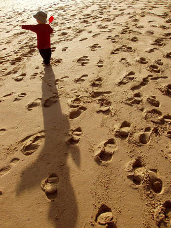 Lost on the beachの写真素材