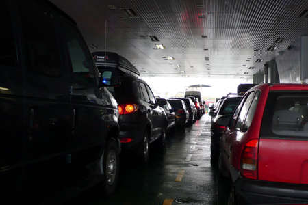 on a ferry