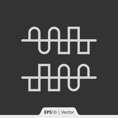 Digital to analog DAC and analog to digital ADC signal convertion vector icon for webのイラスト素材