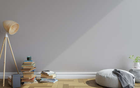 minimal interior style poster Mock up the living room wall in green with modern sofa and decorations...