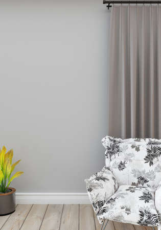 minimal interior style poster Mock up the living room wall in white with modern sofa and decorations in the living room.

copy space. 3D rendering.の写真素材