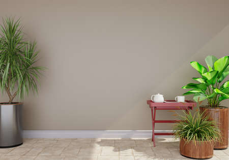 minimal interior style poster Mock up the living room wall with modern sofa and decorations in the...